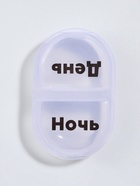 Таблетница, русские/английские буквы, 6.7×4.3×1.7 см, 2 секции, прозрачная - Фото 3