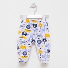 Ползунки детские цвет белый/животные, рост 62 см - Фото 1