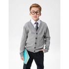 Кардиган для мальчика School, рост 128 см, цвет серый - Фото 4