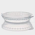 Форма для запекания и выпечки из жаропрочного стекла круглая Доляна «Фуэго», 700 мл, 22,7×20×3,6 см, с ручками - фото 4351040