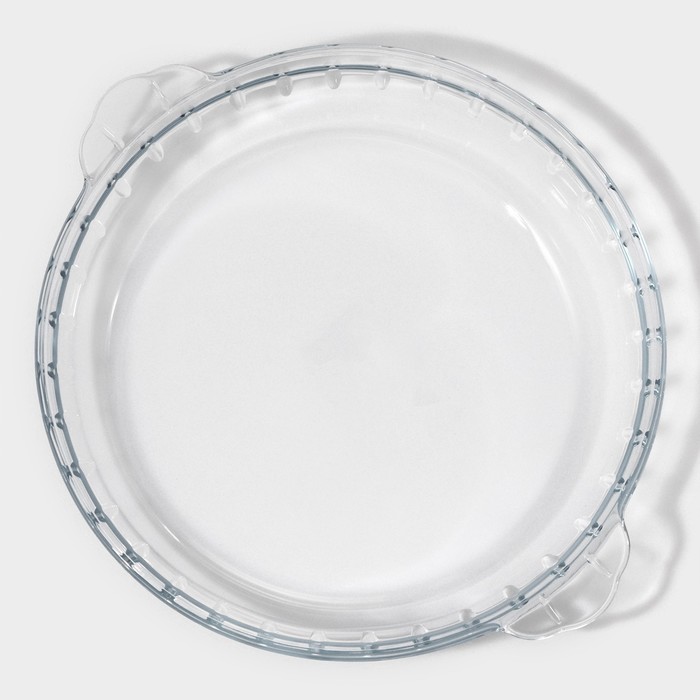 Форма для запекания и выпечки из жаропрочного стекла круглая Доляна «Фуэго», 700 мл, 22,7×20×3,6 см, с ручками - фото 1919289080