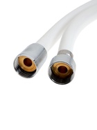 Душевой шланг ZEIN Z49PSW, 150 см, усиленный в оплетке, гайки цинк, втулка латунь, белый, Имп/Имп - фото 61885698