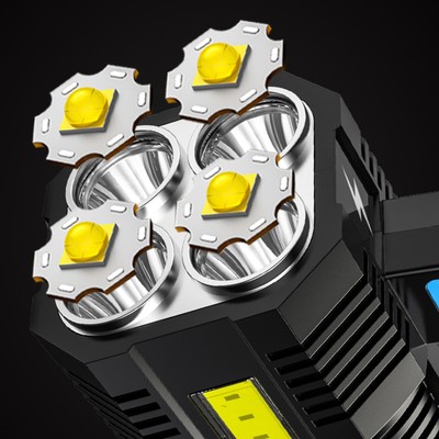 Фонарь ручной аккумуляторный, 3500 мАч, 10 Вт, XPE + COB, 350 Лм, USB, 15×6 см