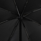 Зонт автоматический «Однотонный», с фонариком, 3 сложения, 8 спиц, R = 47 см, цвет чёрный - Фото 6