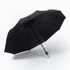 Зонт автоматический «Night», 3 сложения, 10 спиц, R = 51 см, цвет чёрный - Фото 4