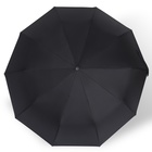 Зонт автоматический «Night», 3 сложения, 10 спиц, R = 51 см, цвет чёрный - Фото 6