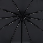 Зонт автоматический «Night», 3 сложения, 10 спиц, R = 51 см, цвет чёрный - Фото 7