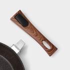 Сковорода Magistro Granit, d=22 см, съёмная ручка soft-touch, антипригарное покрытие, индукция, кованый алюминий, чёрная - Фото 6