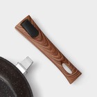 Сковорода Magistro Granit, d=24 см, съёмная ручка soft-touch, антипригарное покрытие, индукция, кованый алюминий, чёрная - Фото 6