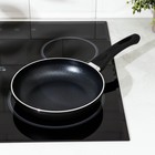 Сковорода Доляна Basic, d=20 см, пластиковая ручка, антипригарное покрытие, индукция, чёрная - Фото 6