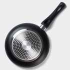Сковорода Доляна Basic, d=24 см, пластиковая ручка, антипригарное покрытие, индукция, чёрная - Фото 6