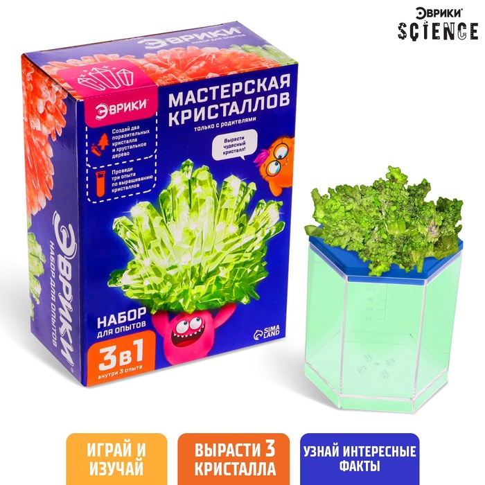 Набор для опытов реагентами «Мастерская кристаллов», выращивание - Фото 1