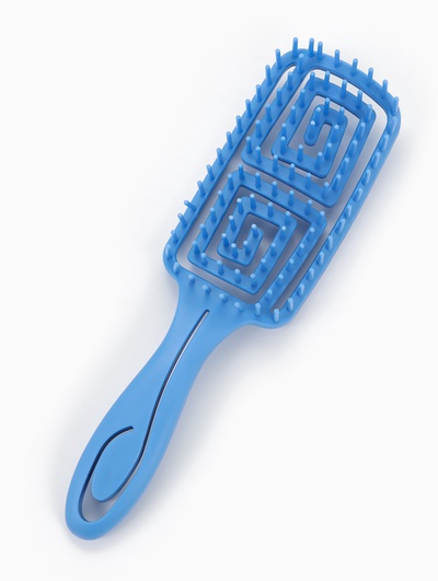 Расчёска массажная, прорезиненная ручка, вентилируемая, 6.3×22 см, МИКС