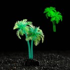 Растение искусственное аквариумное "Пальма", светящееся, 10 см, зелёное - фото 318861408