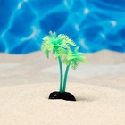 Растение для аквариума и террариума «Пальма», светящееся, 10 см, зелёное - Фото 2