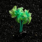 Растение искусственное аквариумное "Пальма", светящееся, 10 см, зелёное - фото 6592390