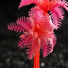 Растение искусственное аквариумное "Пальма", светящееся, 10 см, красное - фото 6592394