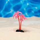 Растение для аквариума и террариума «Пальма», светящееся, 10 см, красное - Фото 2