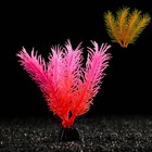 Растение искусственное аквариумное, светящееся, 10 см, красное - фото 6592403