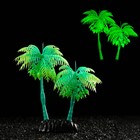 Растение искусственное аквариумное "Пальма", светящееся, 14 см, зелёное - Фото 1