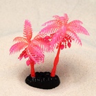 Растение для аквариума и террариума «Пальма», светящееся, 14 см, красное - Фото 3