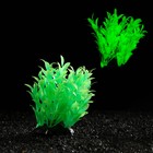 Растение искусственное аквариумное, светящееся, 10 см, зелёное - фото 9704967
