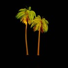 Растение искусственное аквариумное "Пальма", светящееся, 18 см, красное - фото 10230163