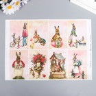 Декупажная карта "Зайки" формат А4, плотность  45г/м2 - Фото 1