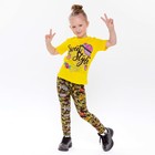 Леггинсы для девочки, цвет хаки, рост 122 - фото 52450201