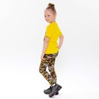 Леггинсы для девочки, цвет хаки, рост 122 - фото 52450202