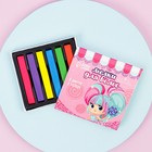 Мелки для волос 6 цветов в наборе, с резинками для волос - фото 24118146