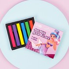 Мелки для волос 6 цветов в наборе, с резинками для волос - фото 21574312