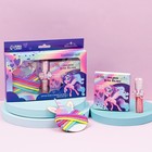 Мелки для волос 6 цветов в наборе, с резинками для волос и блеском для губ - фото 24118161