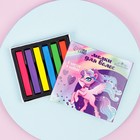 Мелки для волос 6 цветов в наборе, с резинками для волос и блеском для губ - фото 24118164