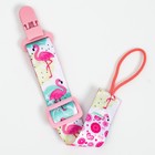 Держатель для соски - пустышки Крошка Я «Фламинго», на ленте - Фото 3