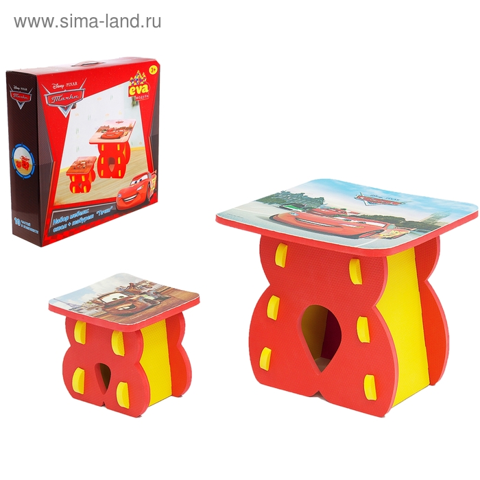 Комплект детской мебели «Тачки»: стол и табурет - Фото 1