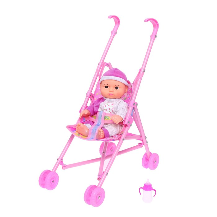 Пупс «Мой малыш», в костюмчике, с коляской и аксессуарами, МИКС 53925