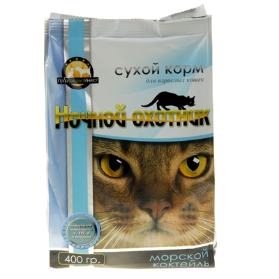 Сухой корм "Ночной охотник" для кошек, морской коктейль, 400 гр