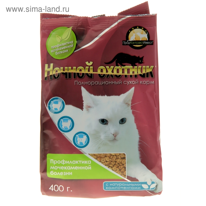 Сухой корм "Ночной охотник" д/кошек профилактиа мочекаменной болезни, 400 гр - Фото 1