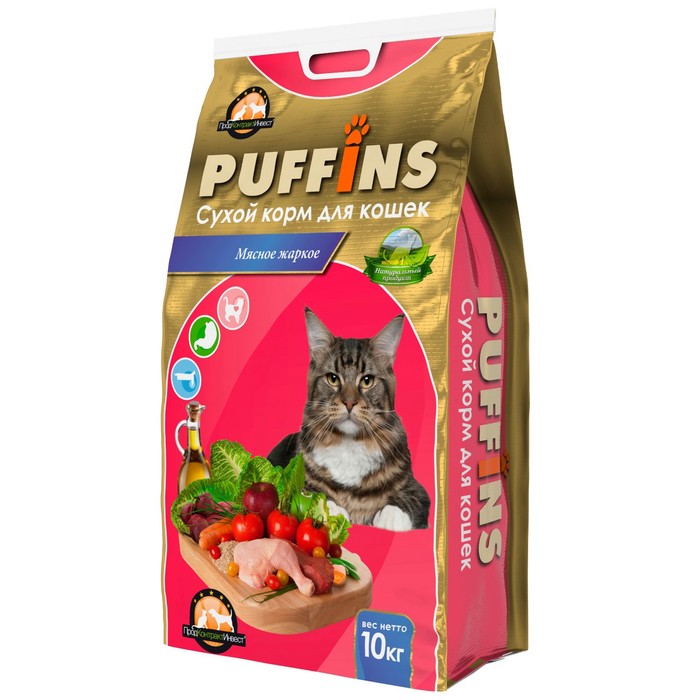 

Сухой корм для кошек "Puffins" Мясное жаркое 10 кг