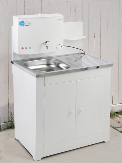 Умывальник "Акватекс" Дуэт, с ЭВН, нержавеющая мойка, 1250 Вт, 17 л, белый