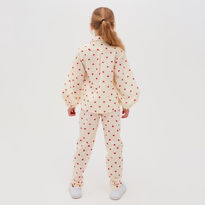 Брюки детские MINAKU: Cotton Collection, бежевые, рост 122 см