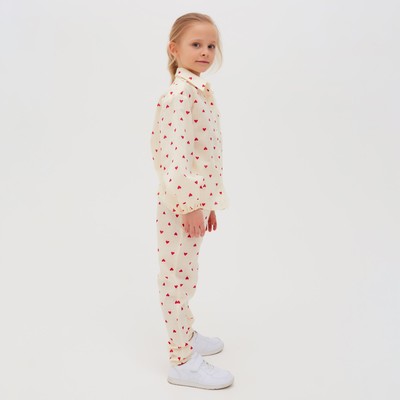 Брюки детские MINAKU: Cotton Collection, бежевые, рост 122 см