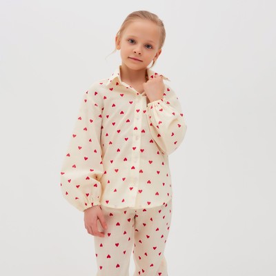 Брюки детские MINAKU: Cotton Collection, бежевые, рост 122 см