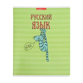 Тетрадь предметная "Котяра", 48 листов в линейку "Русский язык", обложка мелованный картон, глянцевая ламинация, блок офсет 7830025