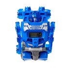 Робот «Часы», трансформируется в робота и машинку, цвет синий - Фото 9