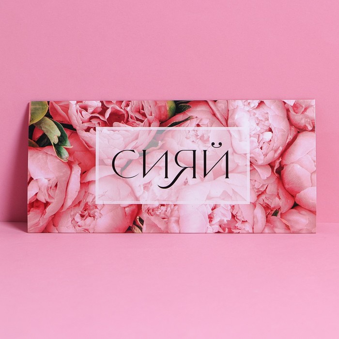 Конверт подарочный с внутренним карманом «Сияй», цветы, 20 × 9,5 см
