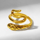 Кольцо "Змейка" маленькая, цвет чернёное золото, безразмерное - фото 2722075