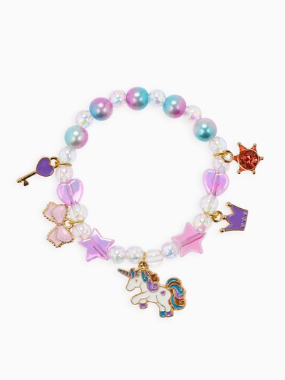 Браслет детский «Выбражулька» единорог, d=5.5 см звёзды, фиолетовый