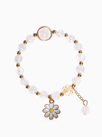 Браслет детский «Выбражулька» ромашка, цвет белый в золоте